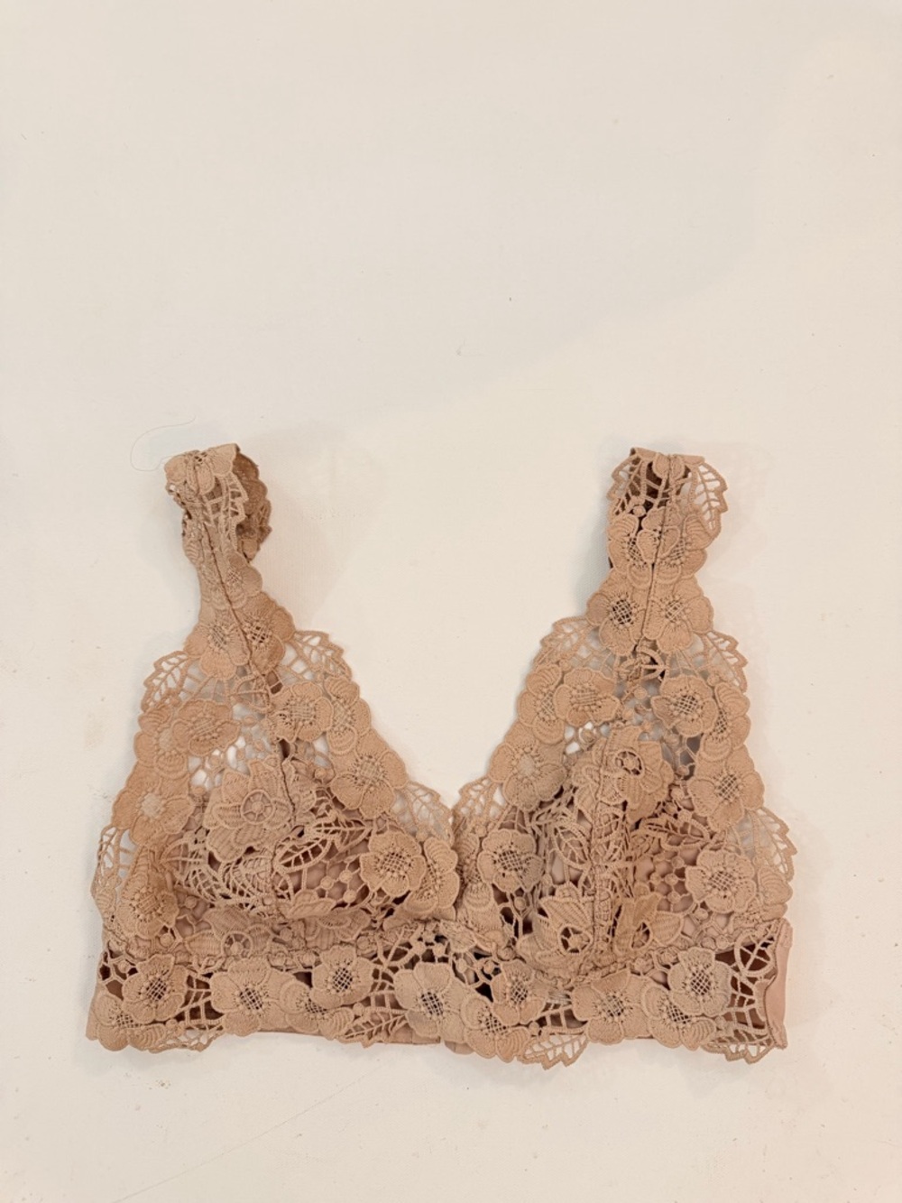 Anthropologie Floral Lace Bralette in Nude
